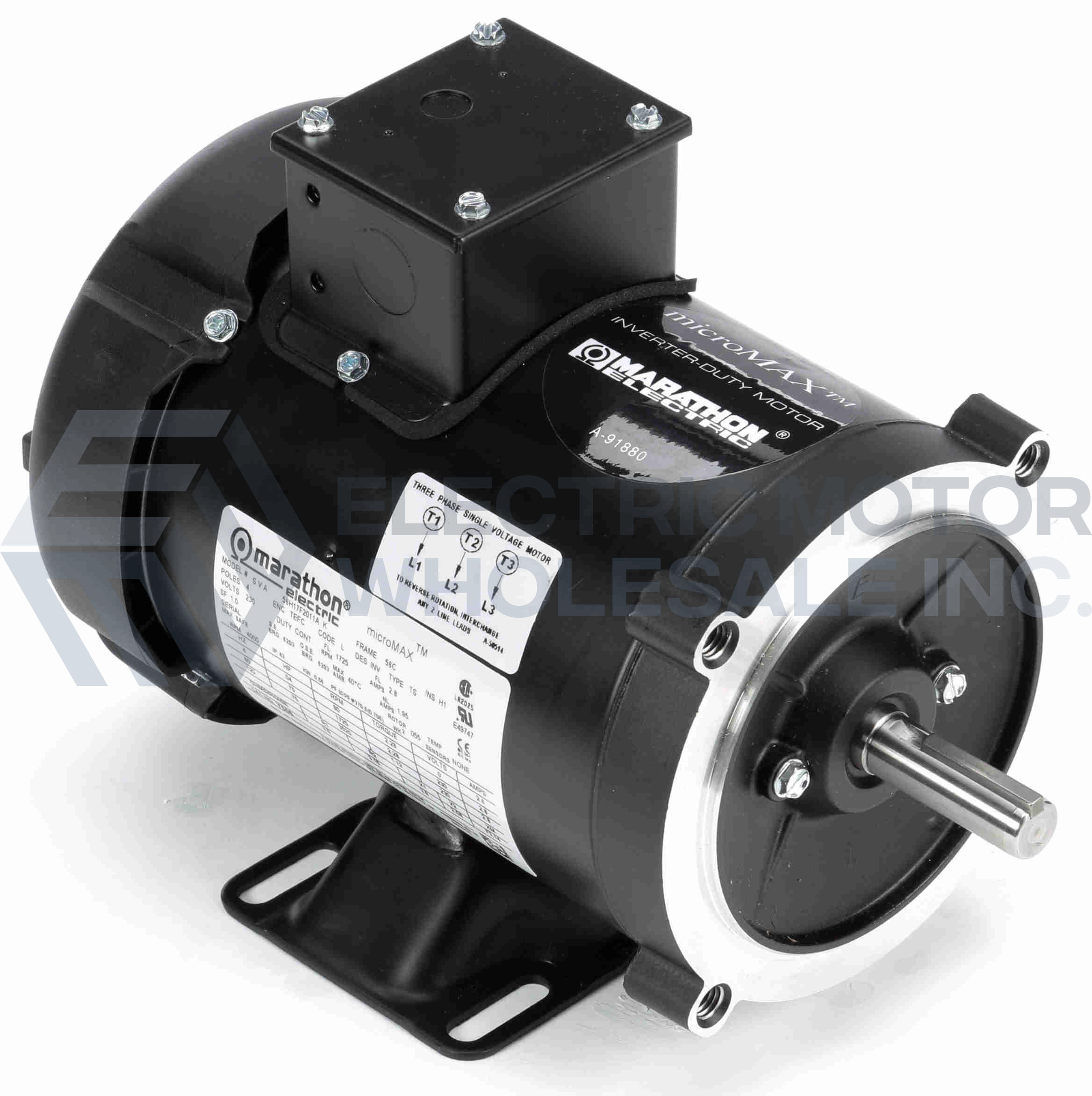 Image for 1HP MARATHON 1725RPM 56C TEFC 3PH MOTOR Y364
